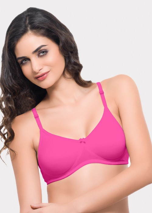 Fiona high coverage bra-luxurious cotton elastene fabric-Freshia Pink